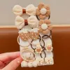 4# Cream Rabbit Hair Ring 12 Piece Set-No Paperboard