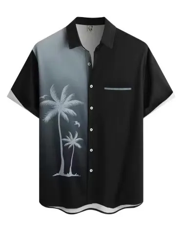 Men's Plus Size Hawaii Tiny Flower Print Short Sleeve Lapel Shirt Summer Casual Cardigan