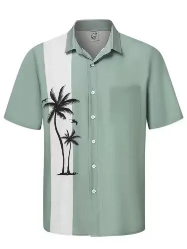 Men's Plus Size Hawaii Tiny Flower Print Short Sleeve Lapel Shirt Summer Casual Cardigan