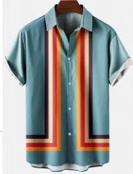 Men's Plus Size Hawaii Tiny Flower Print Short Sleeve Lapel Shirt Summer Casual Cardigan