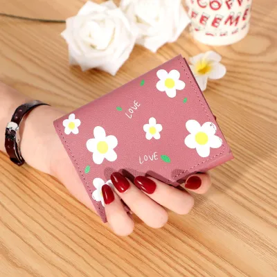 Women Fashion Floral Print Mini PU Leather Wallet