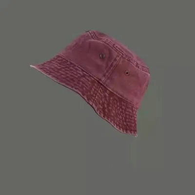 Sunscreen Vintage Washed Denim Fashionable Breathable Solid Color Bucket Hat Custom