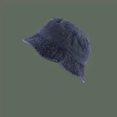 Sunscreen Vintage Washed Denim Fashionable Breathable Solid Color Bucket Hat Custom