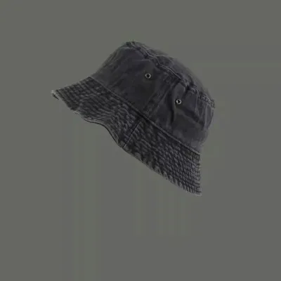 Sunscreen Vintage Washed Denim Fashionable Breathable Solid Color Bucket Hat Custom