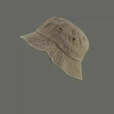Sunscreen Vintage Washed Denim Fashionable Breathable Solid Color Bucket Hat Custom