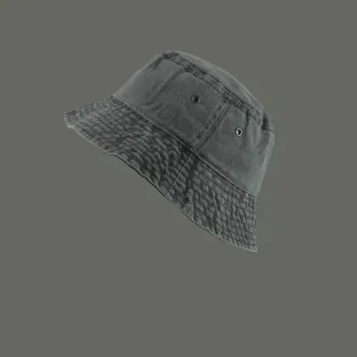 Sunscreen Vintage Washed Denim Fashionable Breathable Solid Color Bucket Hat Custom