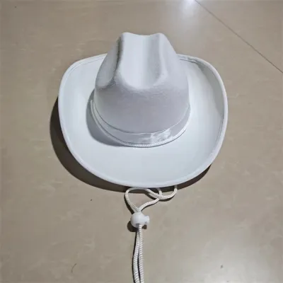 Non-Woven Fabric Styling Cap Pink White Western Kids Cowboy Hat Custom
