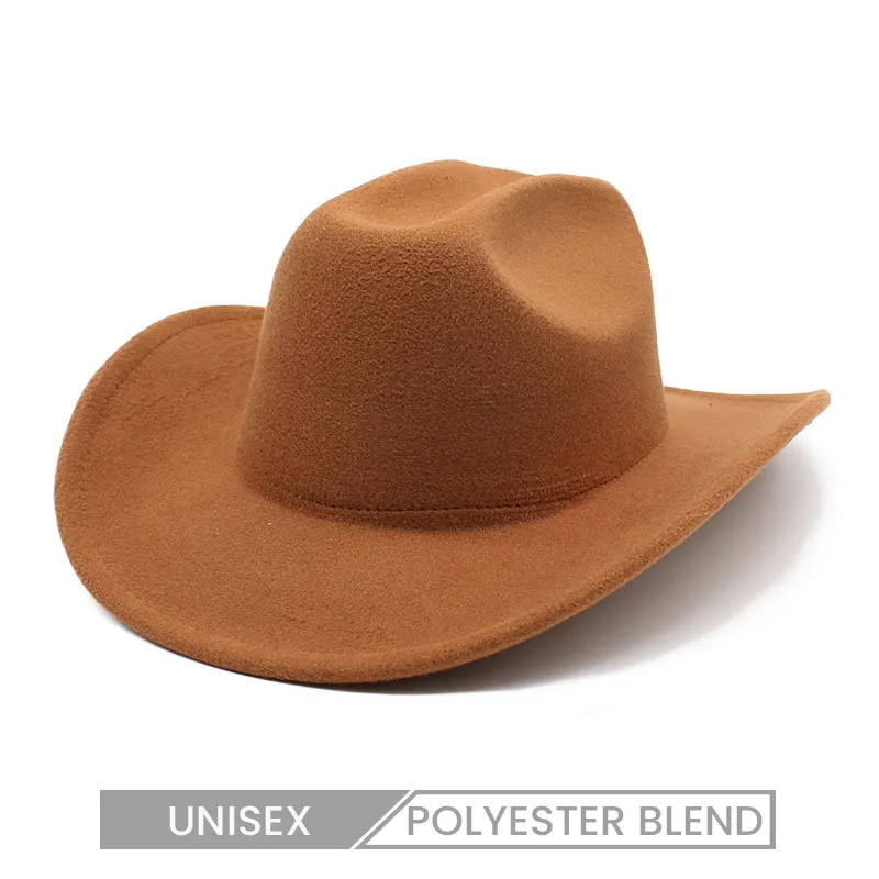 Vintage Style Unisex Men Women Riding Western Cowboy Curled Hat Custom
