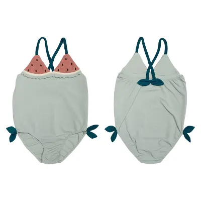 Kids Toddler Girls Casual Cute Fruit Print One Piece Polyester Swimwear