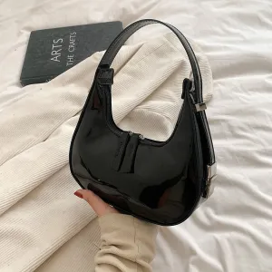 Women's PU Leather Solid Color Zipper Shoulder Bag Small Dumpling Shape Street Trend