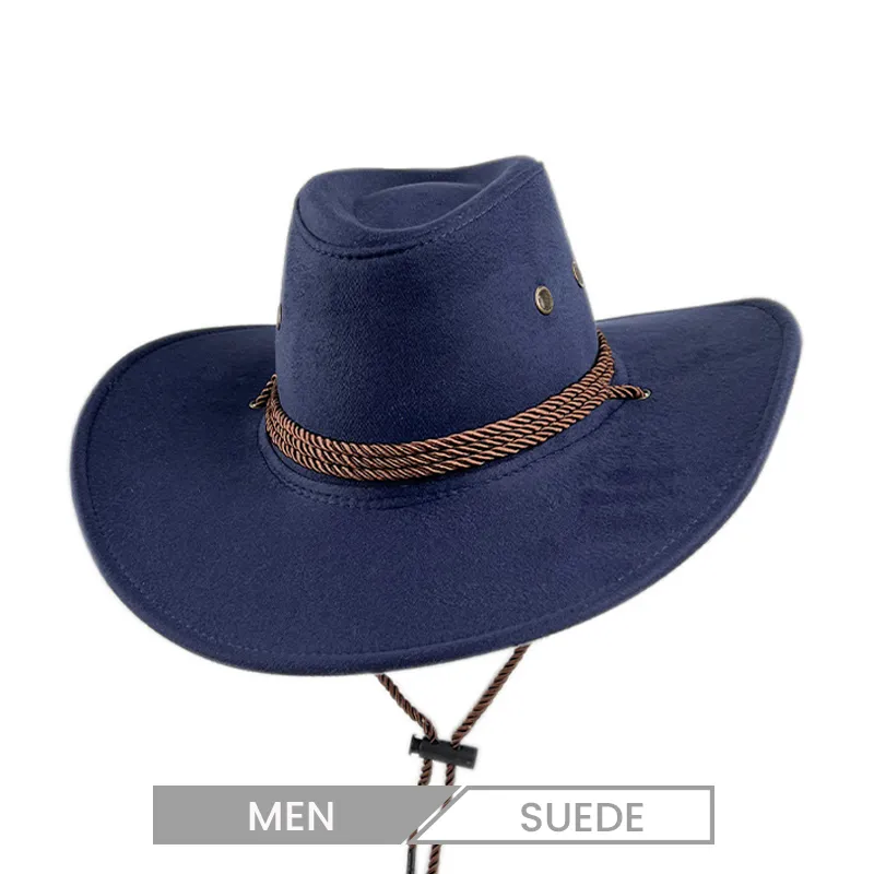 Custom Men Retro Western Suede Western Cowboy Hat