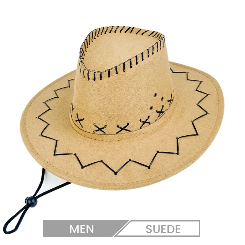 Custom Men Retro Lace-Up Western Hat
