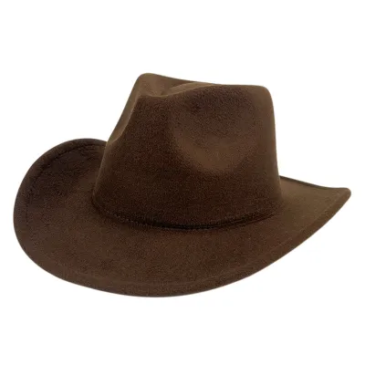 Men Custom Retro Solid Color Western Cowboy Hat