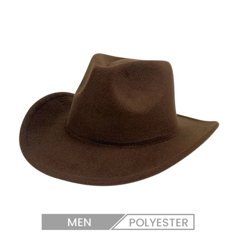 Men Custom Retro Solid Color Western Cowboy Hat