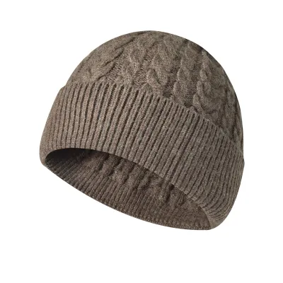 Unisex Solid Color Winter Thick Warm Knitted Hat Custom