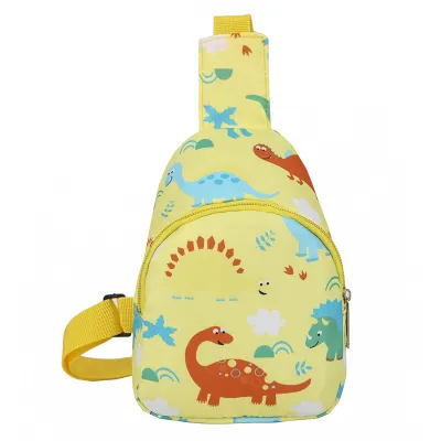 Kids Unisex Casual Cute Cartoon Dinosaur Print Oxford Chest Bag for Toddlers