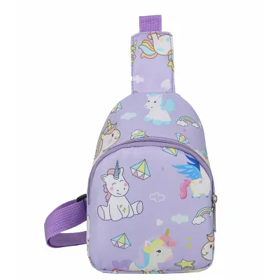 Kids Unisex Casual Cute Cartoon Dinosaur Print Oxford Chest Bag for Toddlers