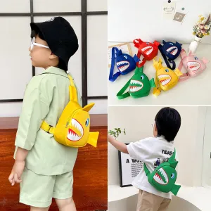 Kids Unisex Casual Cute Cartoon Shark Pattern Nylon Chest Bag