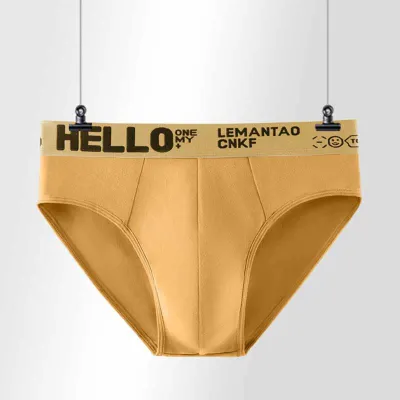 Men Fashion Sexy Sport Letters Solid Color Briefs Milk Fiber
