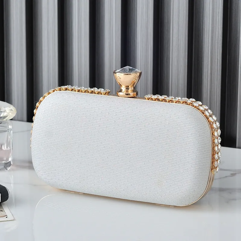 Women Fashion Rhinestone Oval Evening Bag