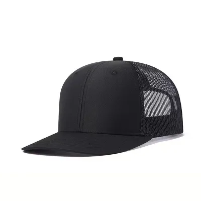 Micro-Bend Color Block Duck Tongue Net Cap Custom Trucker Cap