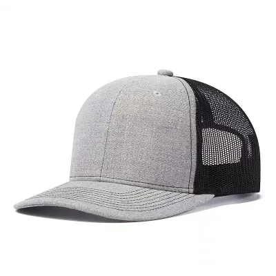 Micro-Bend Color Block Duck Tongue Net Cap Custom Trucker Cap