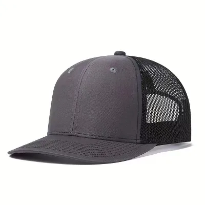 Micro-Bend Color Block Duck Tongue Net Cap Custom Trucker Cap