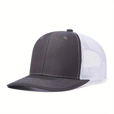 Micro-Bend Color Block Duck Tongue Net Cap Custom Trucker Cap