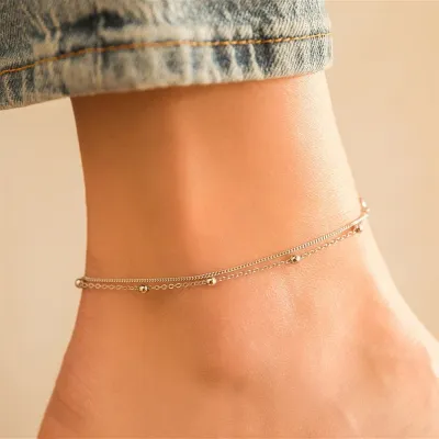 Women's Bohemian Double Fishbone Alloy Anklet