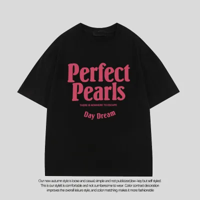 Women Casual Letter Slogan Butterfly Heart Print Round Neck Short-Sleeved T-Shirt Summer Pure Cotton Loose Fit