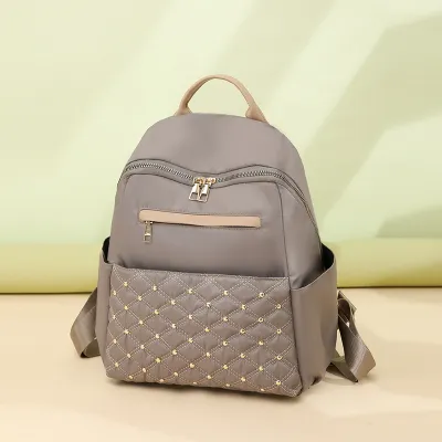 Women Fashionable Oxford Fabric Large Capacity Zipper Backpack
