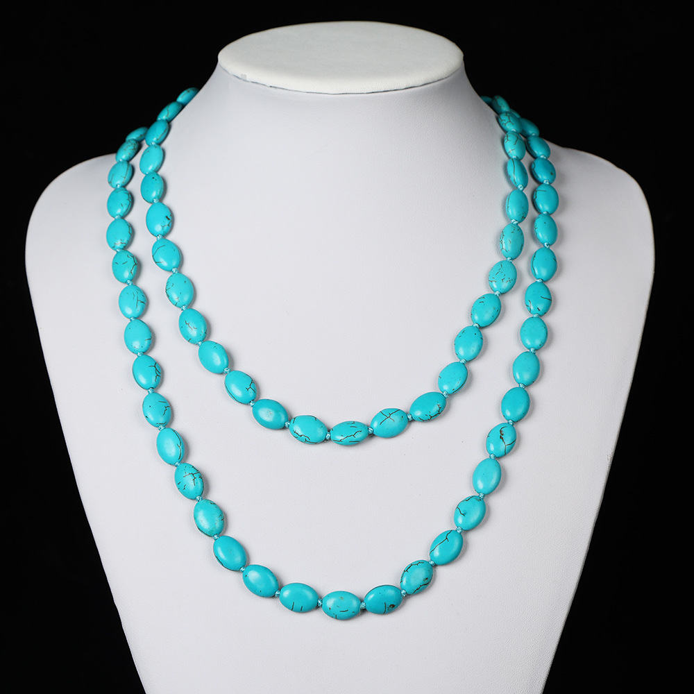 Wholesale Women Fashion Ethnic Turquoise Long Necklace