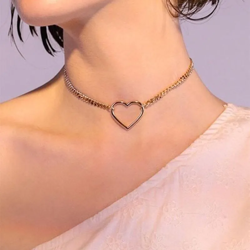 Women's Fashion Hollow Heart Chain Necklace