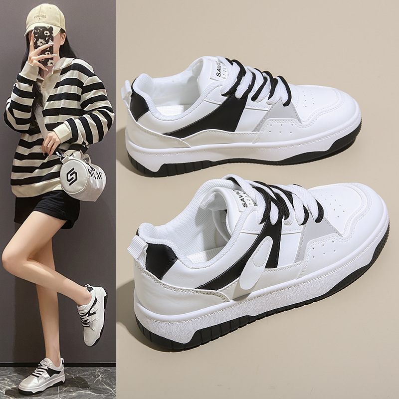 Wholesale Summer Women Casual Color Block Round Toe Lace-Up