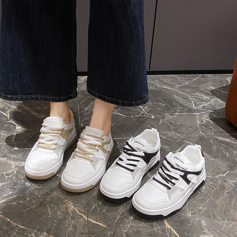 Wholesale Summer Women Casual Color Block Round Toe Lace-Up