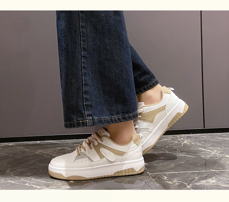 Wholesale Summer Women Casual Color Block Round Toe Lace-Up