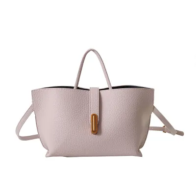 Women Fashion Casual Large Capacity PU Latch Tote Shoulder Bag