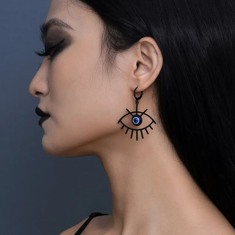 Women Creative Geometric Gothic Diablo Evil Eye Earrings
