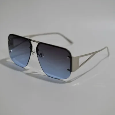 Simple Retro Half Frame Square Sunglasses Personality Trend Metal