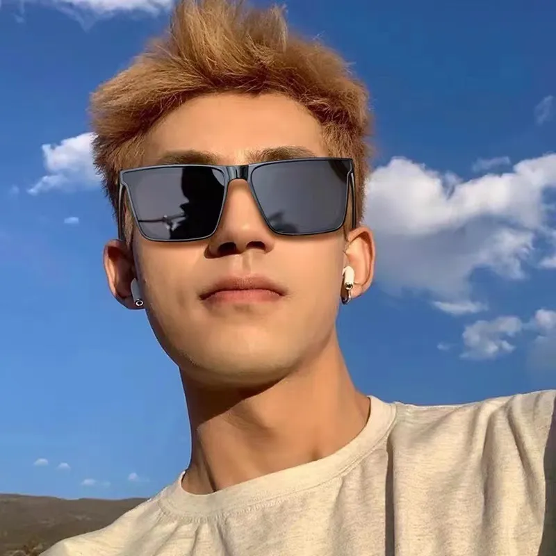 Men's Simple Fashion Square Sunglasses PC Lens Commuter Style