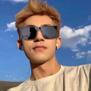 Men's Simple Fashion Square Sunglasses PC Lens Commuter Style