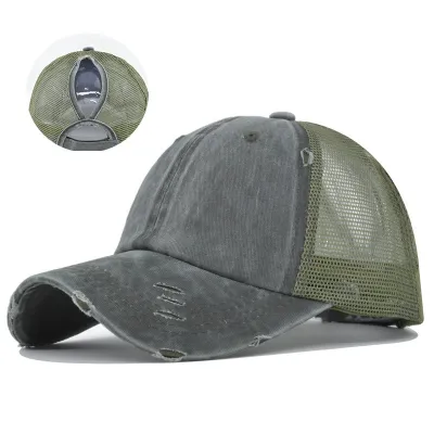 Unisex Solid Color Hole Custom Trucker Cap