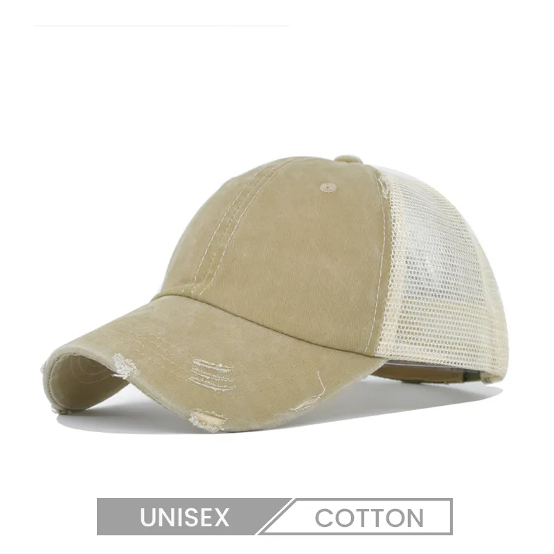 Unisex Solid Color Hole Custom Trucker Cap