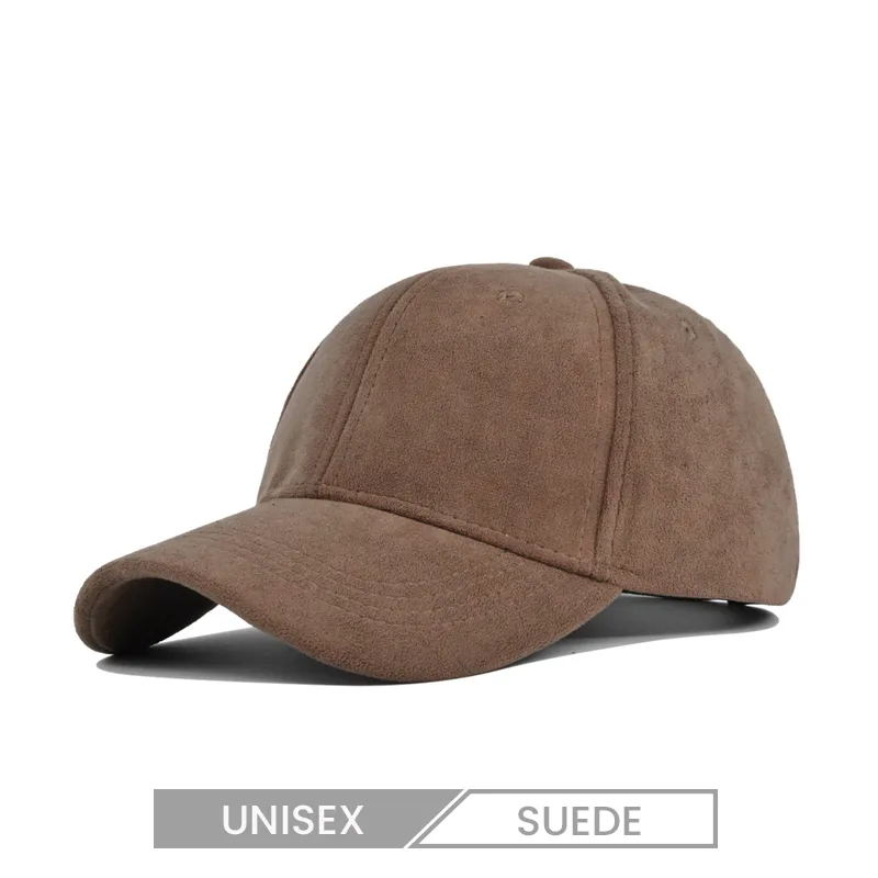 Custom Logo Unisex Suede Solid Color Baseball Cap