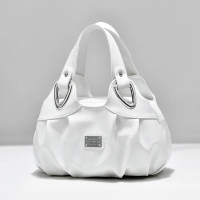 Summer Women Fashion Rose Print Large Capacity Handbag PU Zipper