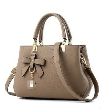 Women Fashion Large Capacity Solid Color PU Handbag