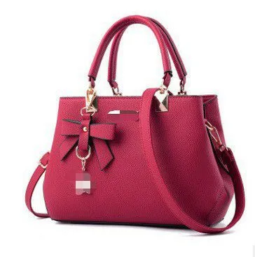 Women Fashion Large Capacity Solid Color PU Handbag