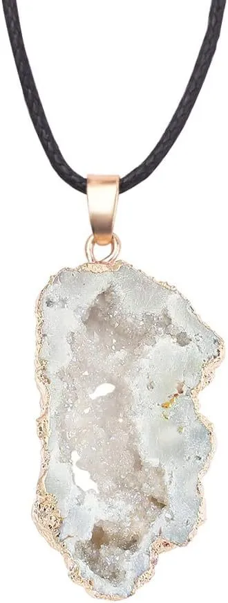 Women's Fashion Irregular Natural Crystal Flower Pendant Necklace