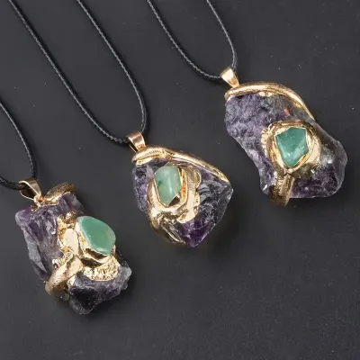 Women Fashion Retro Multicolor Crystal Necklace