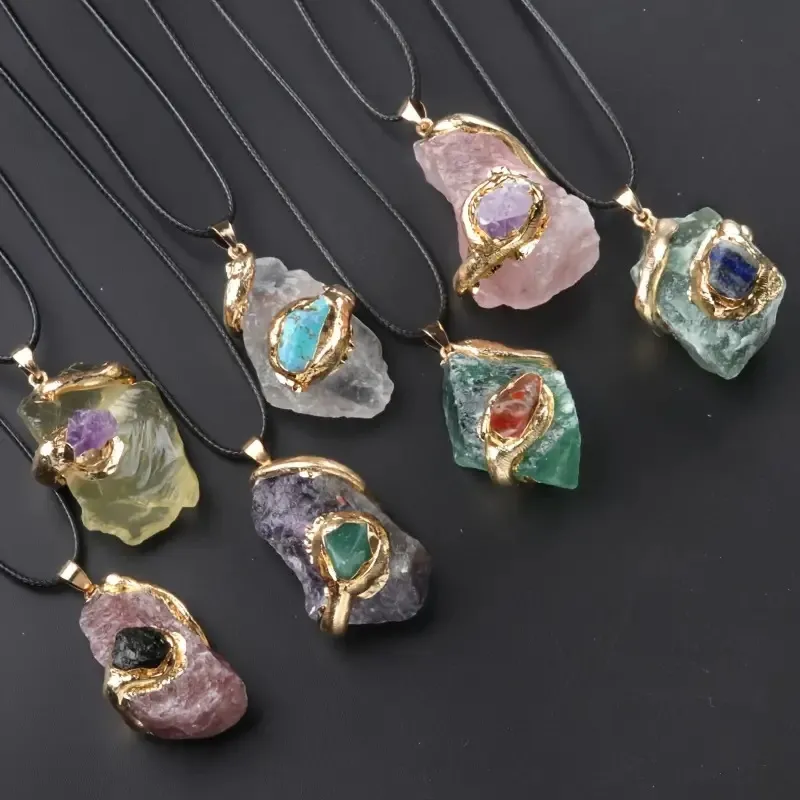 Women Fashion Retro Multicolor Crystal Necklace